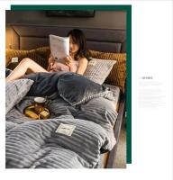 Juego de Ropa de Cama de Lujo Sencillo Cubierta de Edredón de Vellón de Copo de Nieve Engrosado para Invierno Colores Sólidos Gris Amarillo - details 12