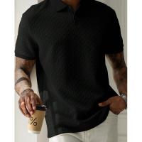 Temu Shein Camisa de manga corta con botones y cuello vuelto de color sólido para hombre Casual Diario - details 3
