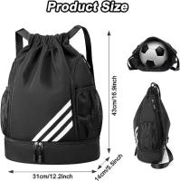 Hombres y mujeres bolsillos laterales dobles mochila deportiva con cordón bolsa de cordón, la escuela, la aptitud, bolsa de cordón, de gran capacidad, ligera, versátil, húmeda y seca, bolsas de baloncesto de fútbol, ​​mochilas de senderismo - details 0