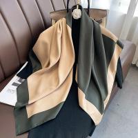 Bufanda cuadrada de seda para mujer, pañuelo suave de marca de lujo, Hijab, chal para el pelo, diadema, 90x90cm - details 1