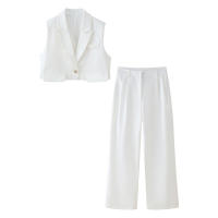 Conjunto de Moda para Mujer Ouwu Pantalones Cortos Chaleco de Estilo Europeo Americano - details 1