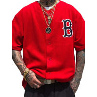 24 Ropa deportiva juvenil de béisbol Chaqueta de equipo de los Yankees de talla grande con cuello en V y manga corta - details 10