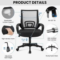 Silla de Oficina Ergonómica Transpirable, Ajustable en Altura, Soporte Lumbar, Giratoria para Max 136 KG - details 3