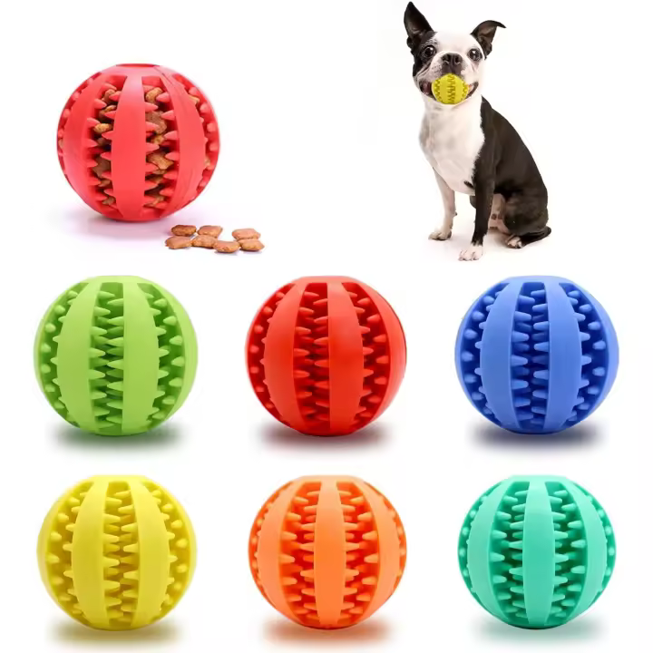 Juguetes interactivos con bolas de golosinas para perros para masticadores agresivos, juguetes para la dentición para mantenerlos ocupados, bolas para perros, alimentador de golosinas, bolas para masticar para perros pequeños, medianos y grandes - 1