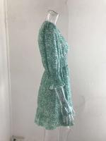 Nuevo Jersey de cintura de longitud media, vestido de manga corta con estampado bohemio - details 3