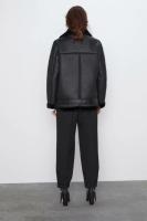 Chaqueta de piel de una pieza con cuello grueso para mujer, abrigo de manga larga con cinturón de cremallera diagonal, ropa de abrigo de invierno, nueva moda - details 4