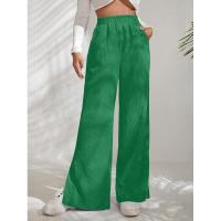 Pantalones de pana para mujer, cintura alta recta, pierna ancha, otoño, elegantes y originales - details 14
