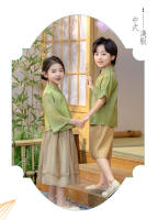 Conjunto de dos piezas de Hanfu chino para niñas, disfraz de jardín elegante y moderno estilo Tang para actuación del Día del Niño - details 10