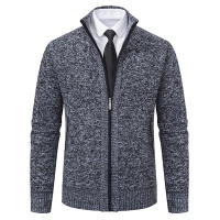 Jerséis de cuello alto a la moda para hombre, suéter grueso de lana para otoño e invierno, prendas de punto informales sólidas, Tops cálidos con cuello redondo para hombre - details 4