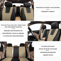 Juego completo de fundas para asientos de coche, color Beige, Universal - details 6
