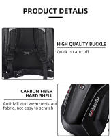 MJMOTO Paquete de Moto Helmet de Carcasa Dura de Fibra de Carbono Gran Capacidad, Impermeable, Anti-impacto Bolsa y Equipaje de Motocicleta - details 14