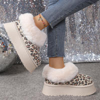 Botas de nieve con estampado de leopardo, engrosadas y de terciopelo para mantener el calor y usar a la moda antideslizante. - details 22