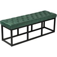 Banqueta En Estilo Velvet con Base Metálica Cuadrada I Banco Decorativo, Color:Verde Claro, Tamaño:150 cm - details 38