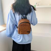 Mochila vintage de pana: EL VIENTO SOPLA EL RÍO FLUYE - 19cm/7.48in x 26cm/9.90in - Cierre de cremallera - Forro de poliéster - Perfecta para la escuela o salidas informales - details 4