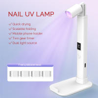 Secador portátil con soporte para uñas, lámpara de secado rápido, luz Led UV, recargable, para manicura - details 10