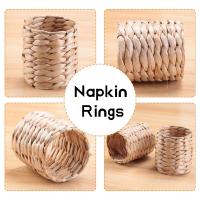 12 Uds. Anillos para servilletas, anillos para servilletas de jacinto de agua, anillos rústicos para servilletas para fiesta de cumpleaños, decoración de mesa de cena - details 5