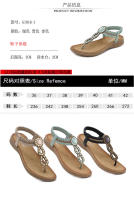 Sandalias de nuevo estilo con diamantes de imitación, cómodas, de punta redonda, para vacaciones en la playa, zapatos planos de talla grande - details 3