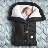 Saco de dormir de punto grueso para bebé, forro de Cachemira de imitación infantil, envoltura para recién nacido, manta para cochecito de niño - details 13