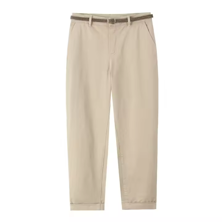 PB&ZA2025 nueva ropa de verano para mujer con múltiples colores, cinturón trenzado, pantalones casuales con temperamento de cintura media, estilo informal que combina con todo - 1