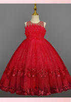 Vestido de Princesa Formal para Niña, con Flores, Largo y Abullonado, para Presentadora, Espectáculo de Piano, Ropa Infantil - details 9