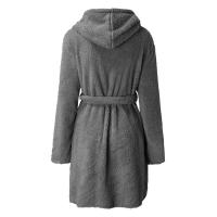 Pijama tipo jersey con capucha para mujer, albornoz cálido de color sólido para el hogar, 2024 - details 18