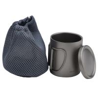 Taza de té y café cubiertas con agua de titanio de doble pared para exteriores, villa para acampar al aire libre - details 4