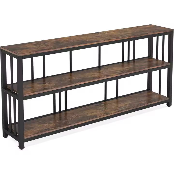 Mesa de Consola de 3 Niveles Entrada Extra Larga de 180 cm Estilo Industrial Fácil Montaje - 1