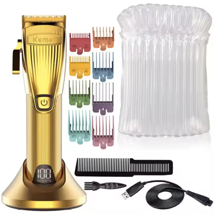 Kemei-cortadora de pelo eléctrica K32S para hombre, cortadora de pelo ajustable de iones de litio, profesional, recargable, inalámbrica, para Barbero y hogar - 1
