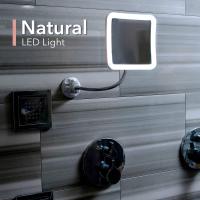 Espejo maquillaje con luz con Aumento de 10x/5x, potente Ventosa, Rotación de 360 ° para Baño y Viaje - details 0