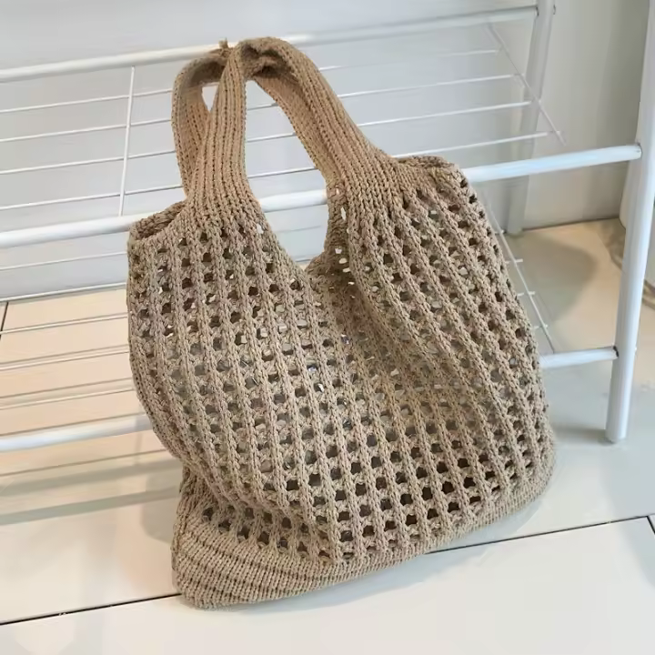 Originals Bolso de hombro tejido con diseño hueco Retro para mujer, bolso VIE de verano de gran capacidad para mujer, bolso de playa - 1