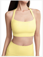 Chaleco deportivo de mujer con cuello halter y almohadillas para el pecho, sujetador de fitness sexy sin espalda, top de yoga portátil, top corto - details 16