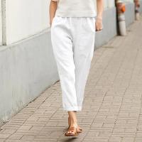 Pantalones Harem de Algodón Lineno Cintura Elástica, Bolsillo, Talla S-5XL - details 4