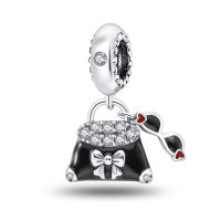 Dijes de plata de ley 100% para mujer, joyería fina DIY, regalo con cuentas de circón y Material metálico de piedra Natural - details 15