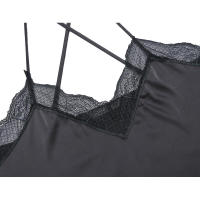 Conjunto de ropa de casa de verano para mujer, camisola de seda de imitación satinada, Top con ribete de encaje, pantalones cortos, pijamas - details 18
