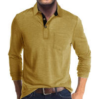 Camiseta Polo Básica de Manga Larga con Solapa para Hombre - details 66