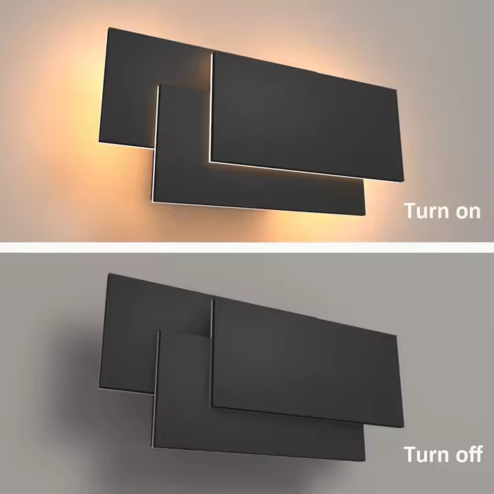 Apliques de Pared Moderno Lampada da parete Interior 24W Lámpara de Pared Decoración del Hogar Dormitorio Pasillo Entrada Blanco cálido 3000K (Gris oscuro) - 1