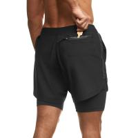 Pantalones Cortos Deportivos Ligeros y Secado Rápido Doble Capa para Entrenamiento en Gimnasio y Correr Ropa de Verano para Hombres - details 15
