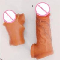 Empaque privado Sexy Sex Shop Funda de extensión realista Condones de silicona reutilizables para retrasar el agrandamiento para hombres Potenciador de consolador Juguetes eróticos - details 5