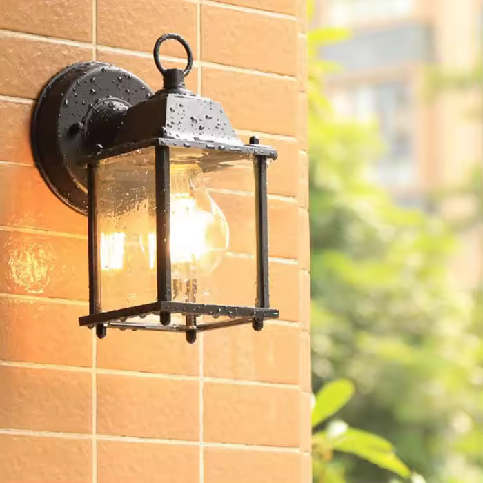 Lámpara de pared minimalista E27, luz de pared impermeable para exteriores, candelabros de vidrio para Patio, jardín, porche, pasillo, Retro, AC90-260V - 1