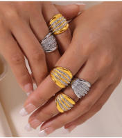 El Nuevo Anillo Geométrico de ZIRCON brilliant está ajustado para Regalos de joyería de lujo de moda para Mujeres. - details 4
