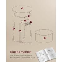Mesa Lateral Redonda Moderna Espaciosa para Sala de Estar, Dormitorio, Mesita de Noche - details 42