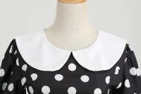 Elegante Vestido de Verano Manga Corta con Volantes Cuello Peter Pan Vintage A-e Midi Largo - details 48