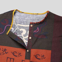 Ropa Árabe Para Hombres Kaftán Islámico De Algodón Con Rayas Traje Dubai Abaya Retro De Verano Y Otoño Estilo Casual - details 27