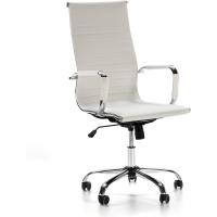 Londres reclinable Blanco, Piel sintética, Silla ejecutiva con reposacabezas y conjín engrosados, Altura - details 5