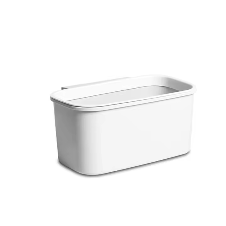 Cesta colgante de plástico multiusos para mesita de noche, cubo de basura colgante para puerta pequeña gris, ahorro de espacio sin tapa, cubo de basura para dormitorio - 1
