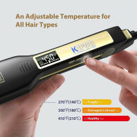 Plancha de pelo profesional KIPOZI, plancha plana de titanio con pantalla LCD Digital, rizador de calentamiento instantáneo de doble voltaje - details 3