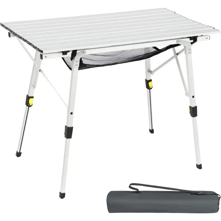 Mesa de Camping Plegable Portátil Altura Ajustable Ligera para Exteriores y Playa - 1