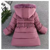 Abrigo de Invierno para Niñas Cálido, Grueso, con Capucha y Cuello de Piel Estilo de Princesa - details 3