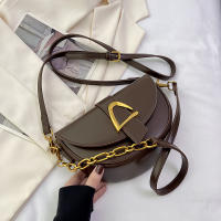 Bolso de sillín con textura Retro para mujer, novedad de verano 2024, bolso con cadena para axila, bandolera de hombro informal que combina con todo, moda - details 6