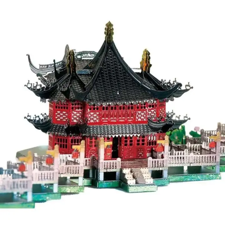 MMZ modelo MU 3D modelo de metal Yu Garden nueve puente curvo DIY corte láser montar rompecabezas juguete regalo de escritorio para adultos - 1
